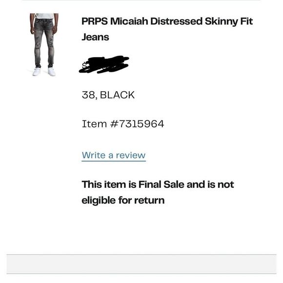 PRPS Micaiah Distressed Skinny Fit Jeans Men’s Size 38 New Authentic - Picture 12 of 12